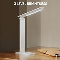 Vista 8 de LED Desk Lamp Dimmable Table Lamp Reading Lamp with Changeable Clip & Base, 3 Brightness Dimmable Small Desk Lamp for Office Home, Desk Clip on Lamp