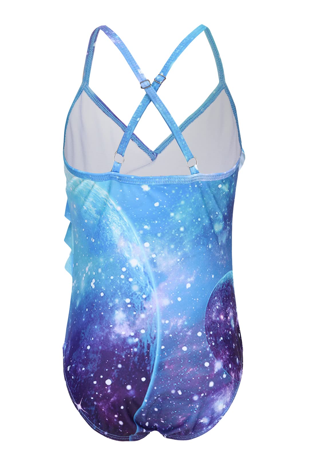 Aisyee Maillot de Bain Fille Maillot Une pièce Fille Maillot de Bain Une épaule pour Enfant Fille Maillot de Bain Natation hawaïens à Volants Fille 5-16 Ans