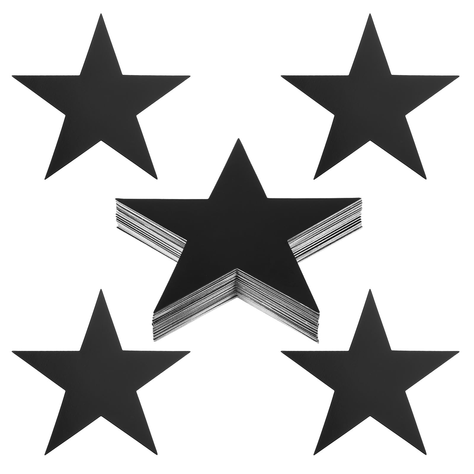PATIKIL 6" Star Cutouts, 48 Pack Star Cutout Double Printed Paper Stars for Classroom Decoration DIY Craft Project Bulletin Board Wall Poster, Black
