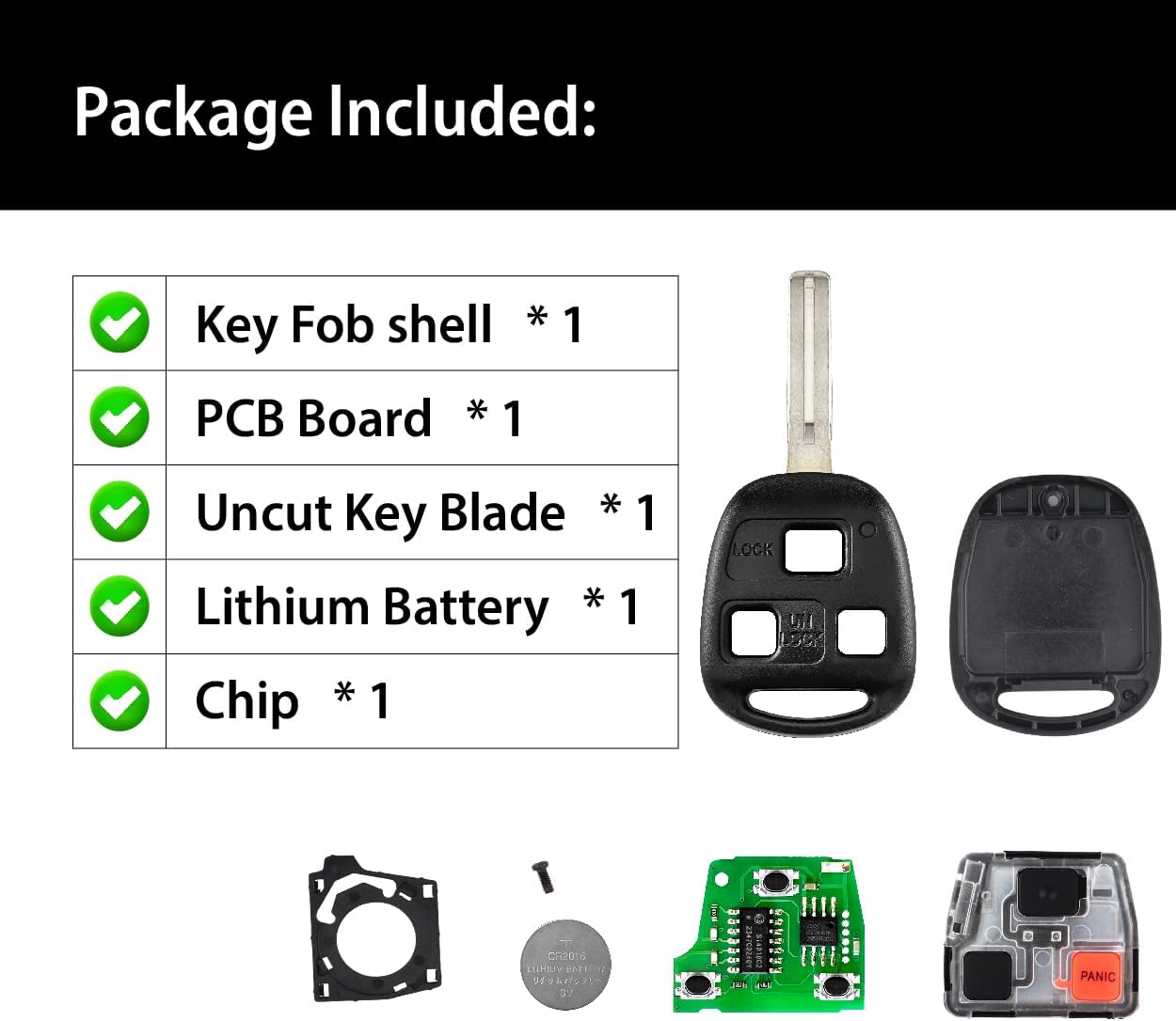 2 Keylessbest Replacement for 1999 2000 2001 2002 2003 Lexus RX300 Key Fob Remote Control N14TMTX-1 3 Buttons 312MHz