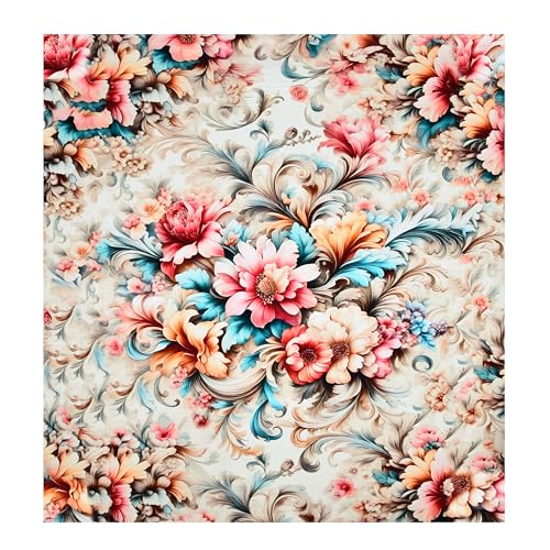 Image of Dream Weaverz 7D Bedsheet for Double Bed King Size with 2 Pillow Covers | Luxury Multicolor Floral Printed Flower Design | Soft Glaze Cotton Feel | Elastic Fitted Upto (72 x 78 x 12) Inch Mattress