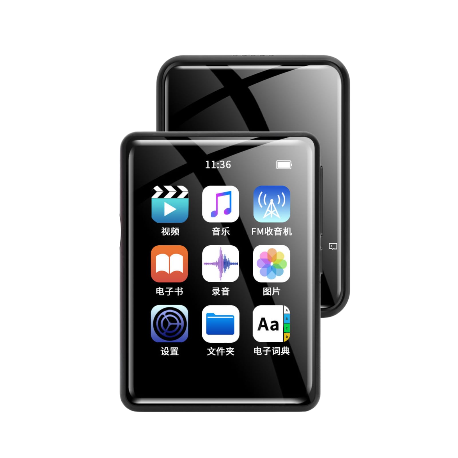 MP3 Player with Bluetooth5.0, 4GB Portable Music Player Support FM Recorder Photo, 1.8in HiFi Lossless Sound Mini MP3 Player with Speaker for Running (Black)