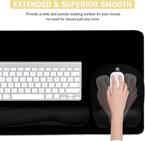 Miniatura 4 de Juego de Reposamuñecas para teclado y almohadilla para mouse ergonómicos de espuma viscoelástica y antideslizantes para computador de escritorio y