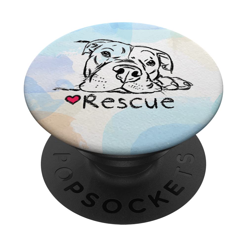 Pitbull Mom Pitbull Dad Best Pitbull Mama Dog Rescuer Rescue PopSockets Adhesive PopGrip, Black