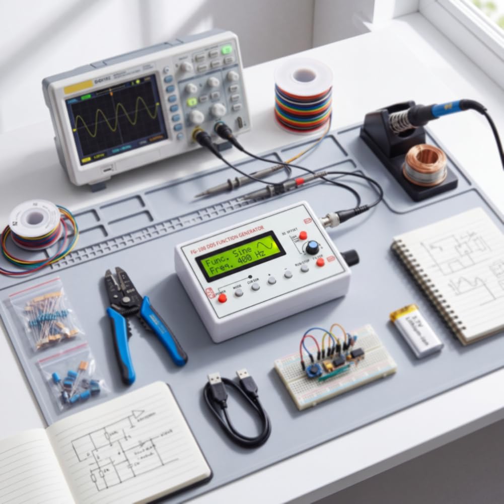 Funktionsgenerator, FG - 100 DDS - Funktionsgenerator - Sinusfrequenz 1 Hz - 500 KHz Zählersignalquellengenerator, Hochpräzises DDS - Signalgenerator - Frequenzmesser