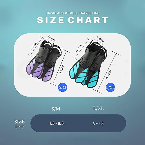 Miniatura 2 de Aletas de esnórquel, aletas de natación, tamaño de viaje, aletas cortas de natación para esnórquel, buceo, natación, adultos, hombres y mujeres,