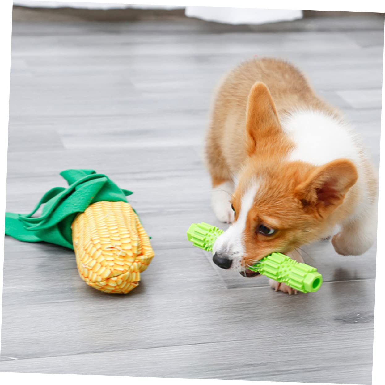 FRCOLOR 2juegos Juguete Para Mascotas Forma De Maíz Dispensador De Comida y Juguete Molar Para Estimulación Cognitiva y Reducción Del Estrés Perros