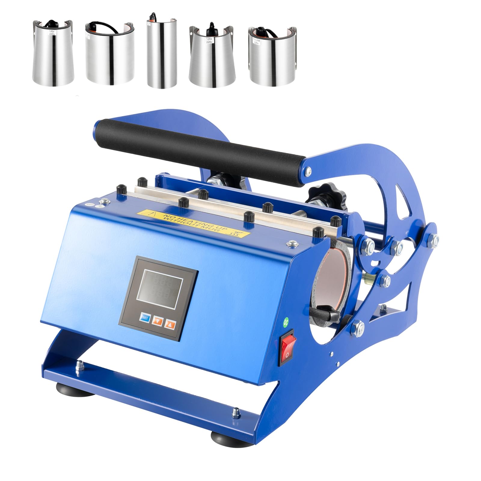 Pressa a sublimazione da 500 W, 6 in 1, 0 – 200 ℃, pressa a sublimazione, con 6 sottobicchieri, temperatura di tempo regolabile