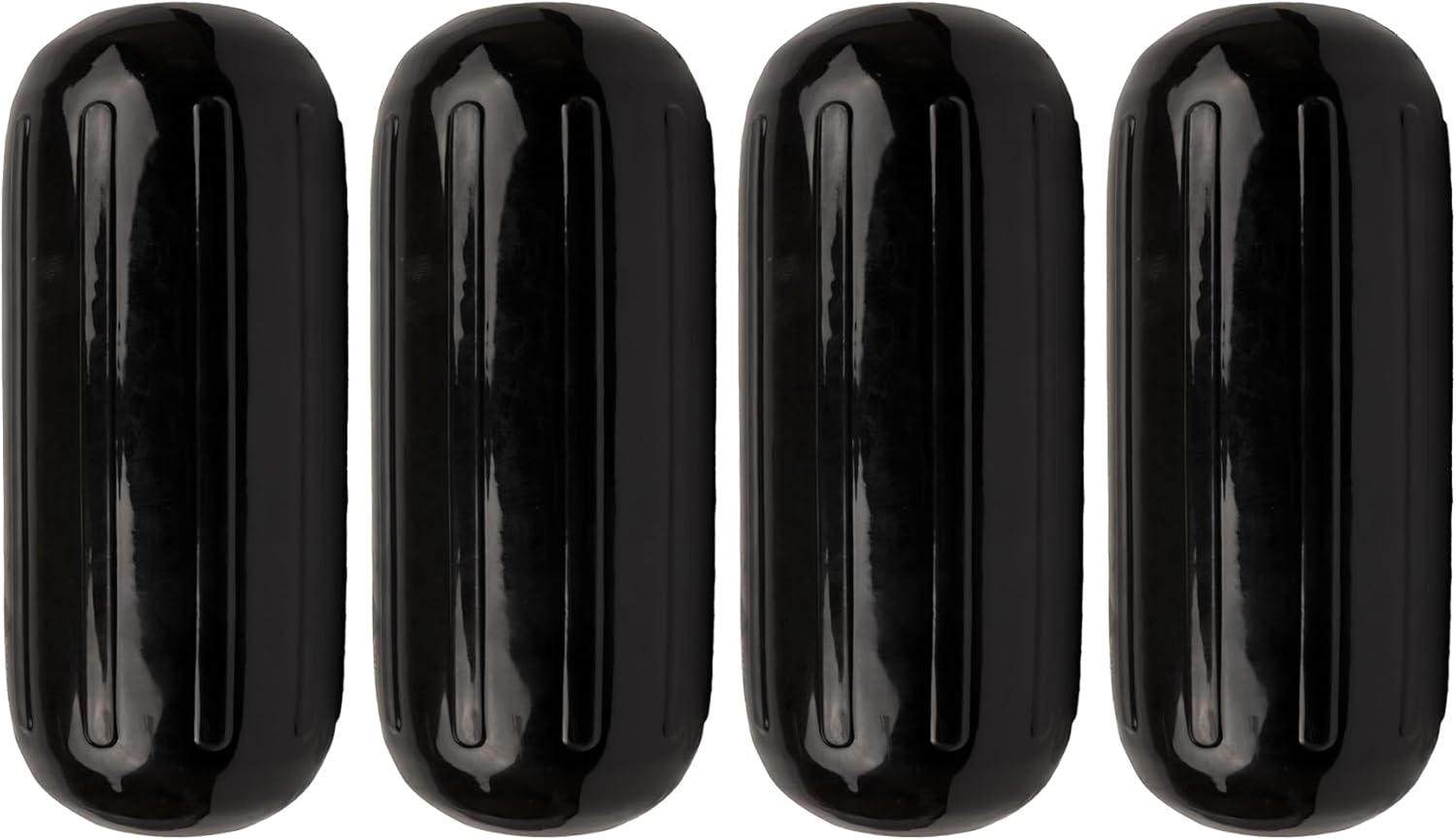 Docking Fenders 4-Pack – Center Hole Boat Bumpers for Larger Vessels – Heavy-Duty Marine Vinyl – Non-Abrasive Finish – Reinforced Ends – Vertical or Horizontal Mount