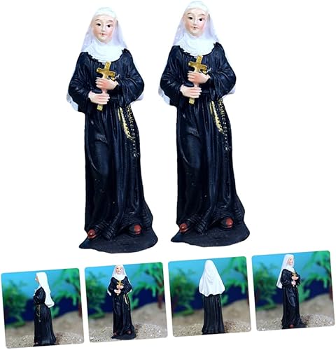 Miniatura 9 de Estatua virgen de monja, decoración de escritorio, decoración para salas de casa, manualidades de resina, estatuas de bendita madre, estatuas