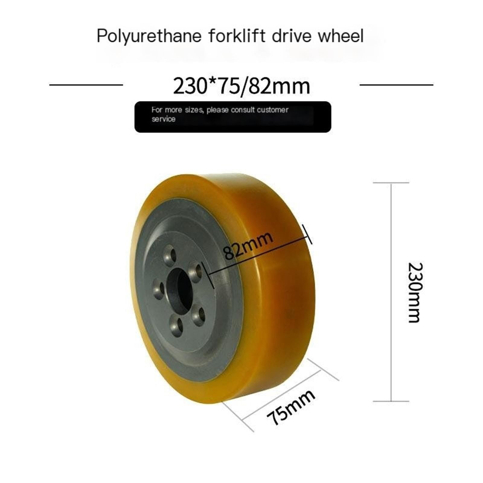 HDZOFZOA - Ruota di azionamento idraulica 230 x 75/82 per carrello elevatore