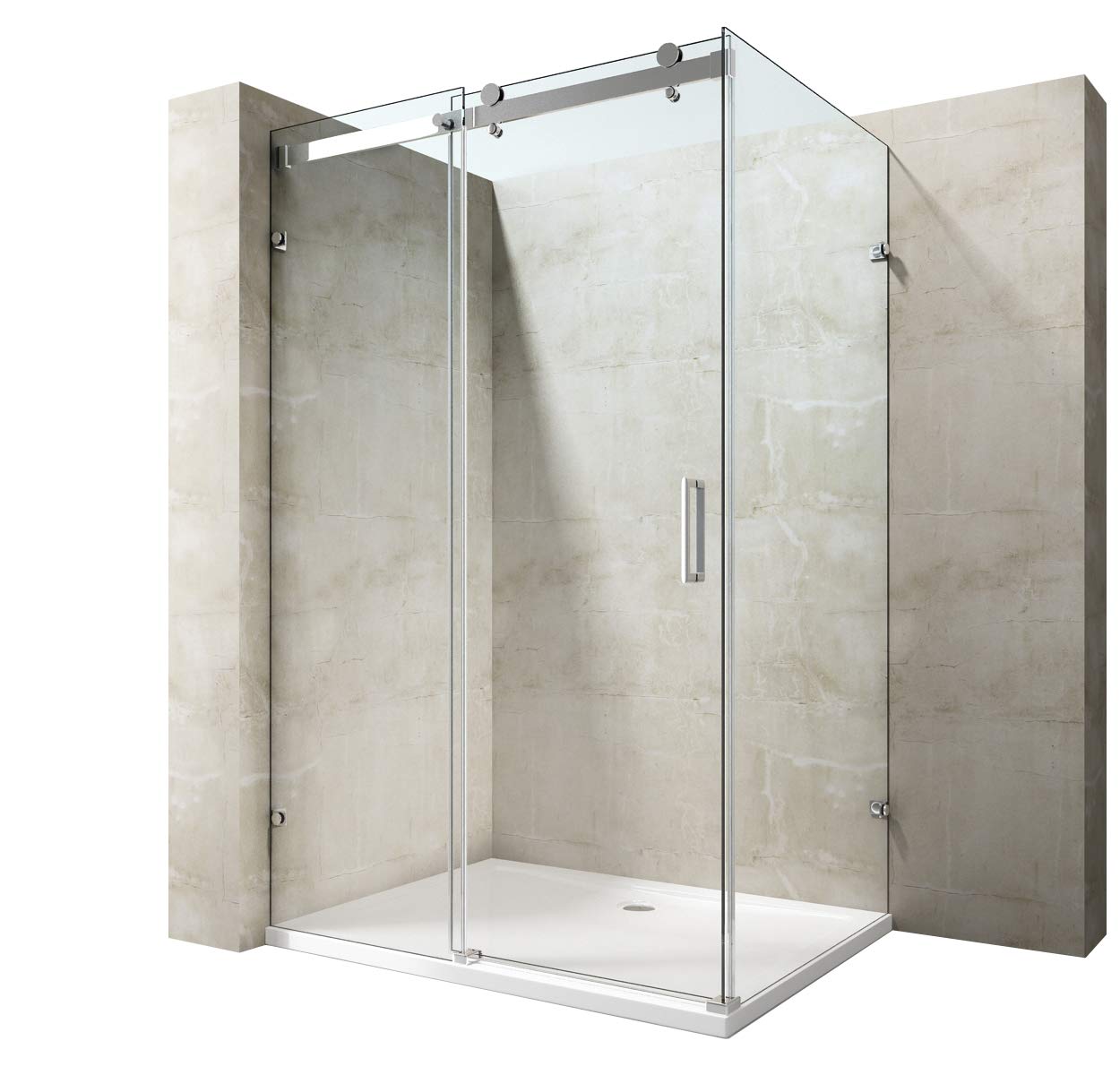 Buy Durovin Bathrooms L Shape Rectangular Frameless Shower Enclosure