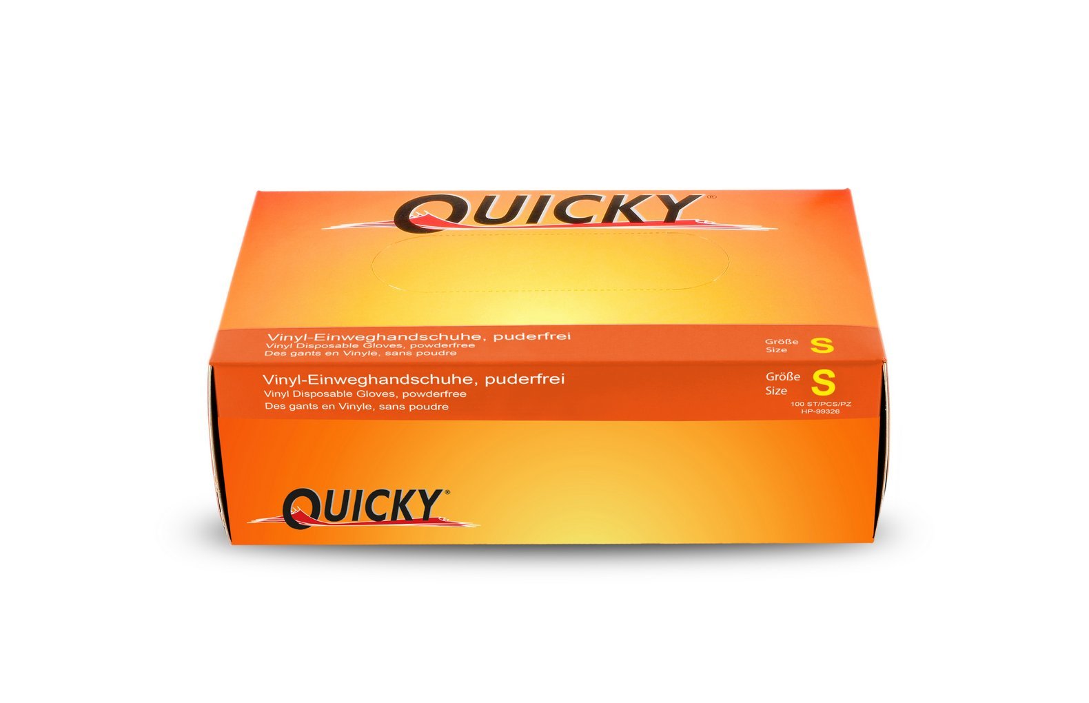 Quicky non poudrés Gants d'examen en vinyle Taille S Conforme à la norme AQL 1,5 Standard [10 paquets de 100 gants] Blanc