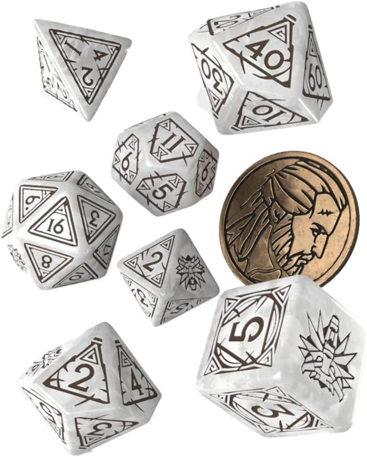 Q-Workshop Witcher Dice Set. Geralt - Q-Workshop White Wolf