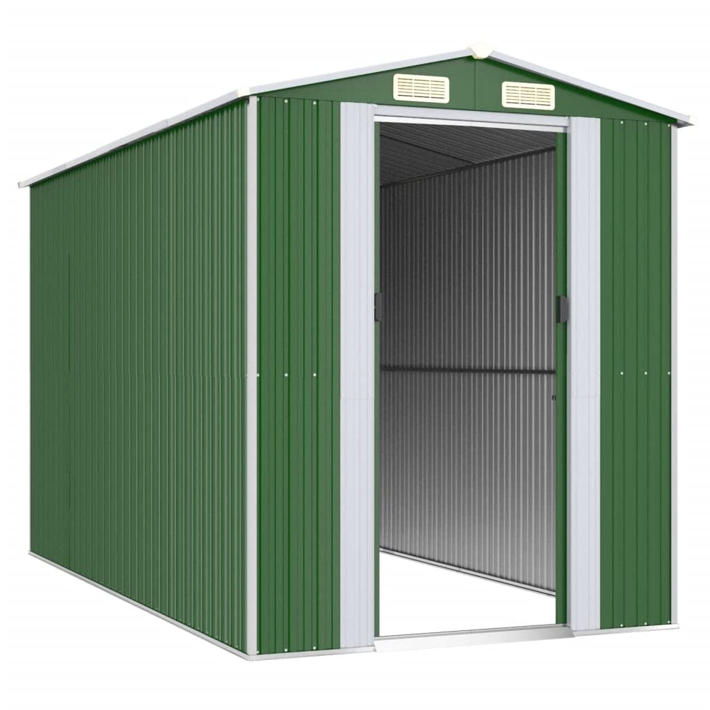 Générique Abri de Jardin Vert 192x357x223 cm Acier galvanisé,Maison & Jardin,Pelouses & Jardins,Vie en extérieur,Structures extérieures,Cabanes & abris de Jardin,3147429