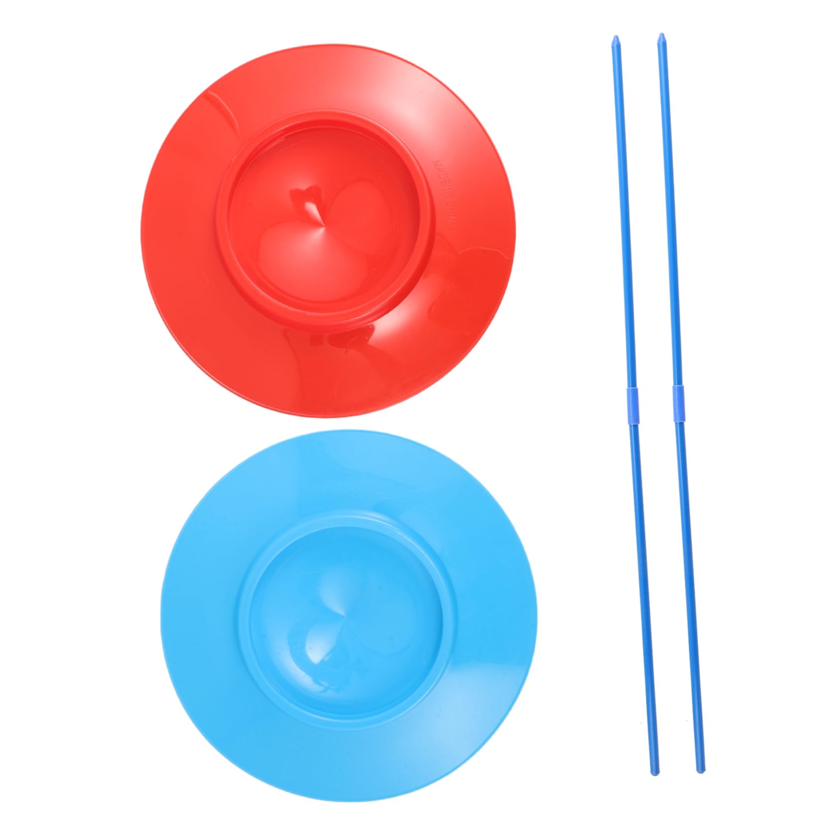 Hohopeti 2pcs Juggling Plates Kit for Circus Performances Skill Juggling Toy Sticks for Parties Street Shows