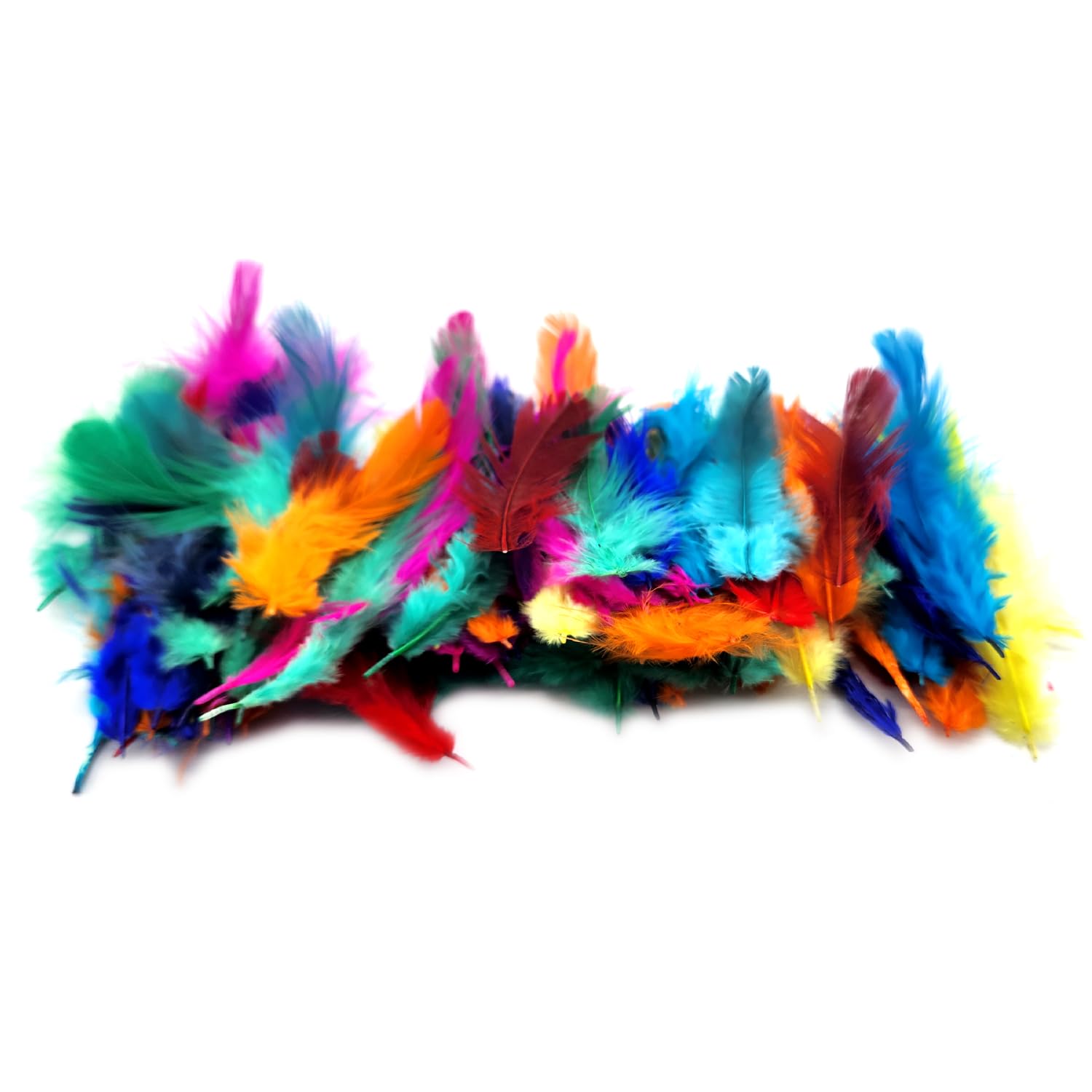 CRAFTS HAVELI Natural Dyed Feathers 60 Pieces for Craft Project, Hobby Creation and Dream Catcher Making, Decorations and Art Projects (Multicolor)-image-40