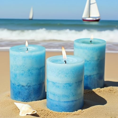 Miniatura 8 de Pillar Candles - Velas aromáticas de vainilla con aroma a cupcake de Immeiscent para aromaterapia, más de 50 horas de combustión de larga duración,