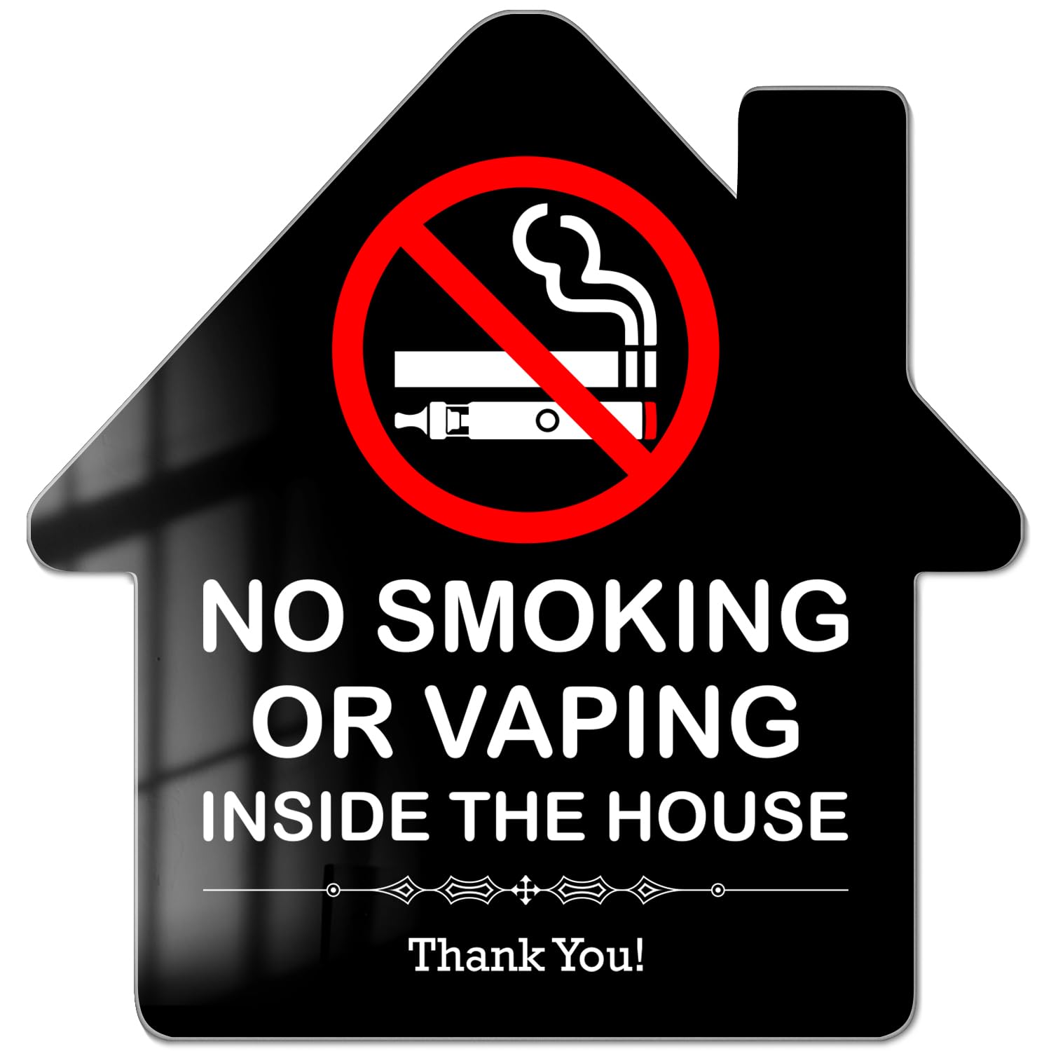 PZC041 Acrylic Self-Adhesive No Smoking Signs - 5.7" x 6" for Home & Business