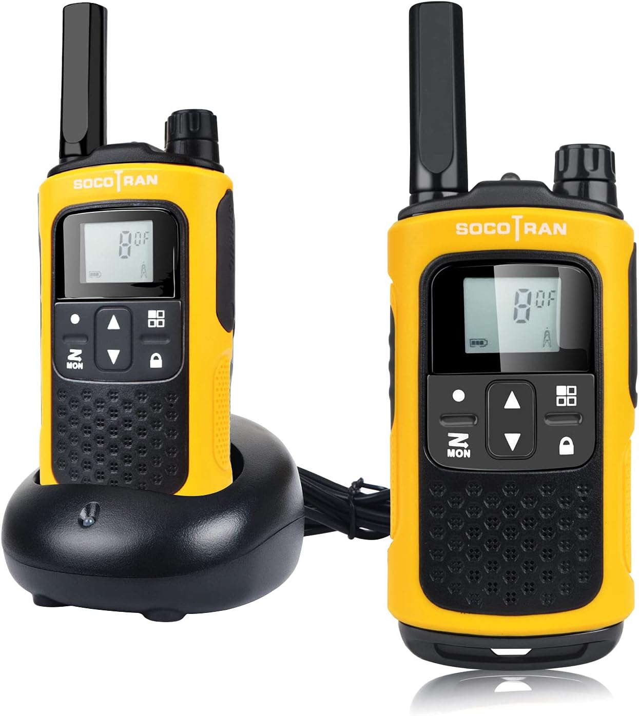 Walkie Talkies Rechargeable, Long Distance Two Way Radios, 8CH PMR446 Walkie-Talkie with VOX Monitor Privacy Code Li-ion Battery & Charger Base, License Free Walky Talky Adults for Hiking Hunting