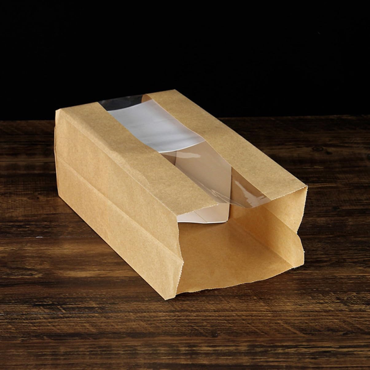 50pcs Square Bottom Kraft Paper Bags for Bread Breakfast and Party Favors Oil for Baked Goods Snacks and Treats for Home Bakeries and Events
