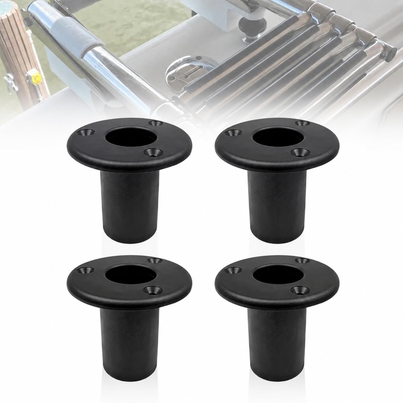 Folding Pontoon Ladders Insert Plugs - 1" Boat Yacht Hook Extra Cup Mount Replace Accessories for Telescoping Ladder Tube, 4 Pcs