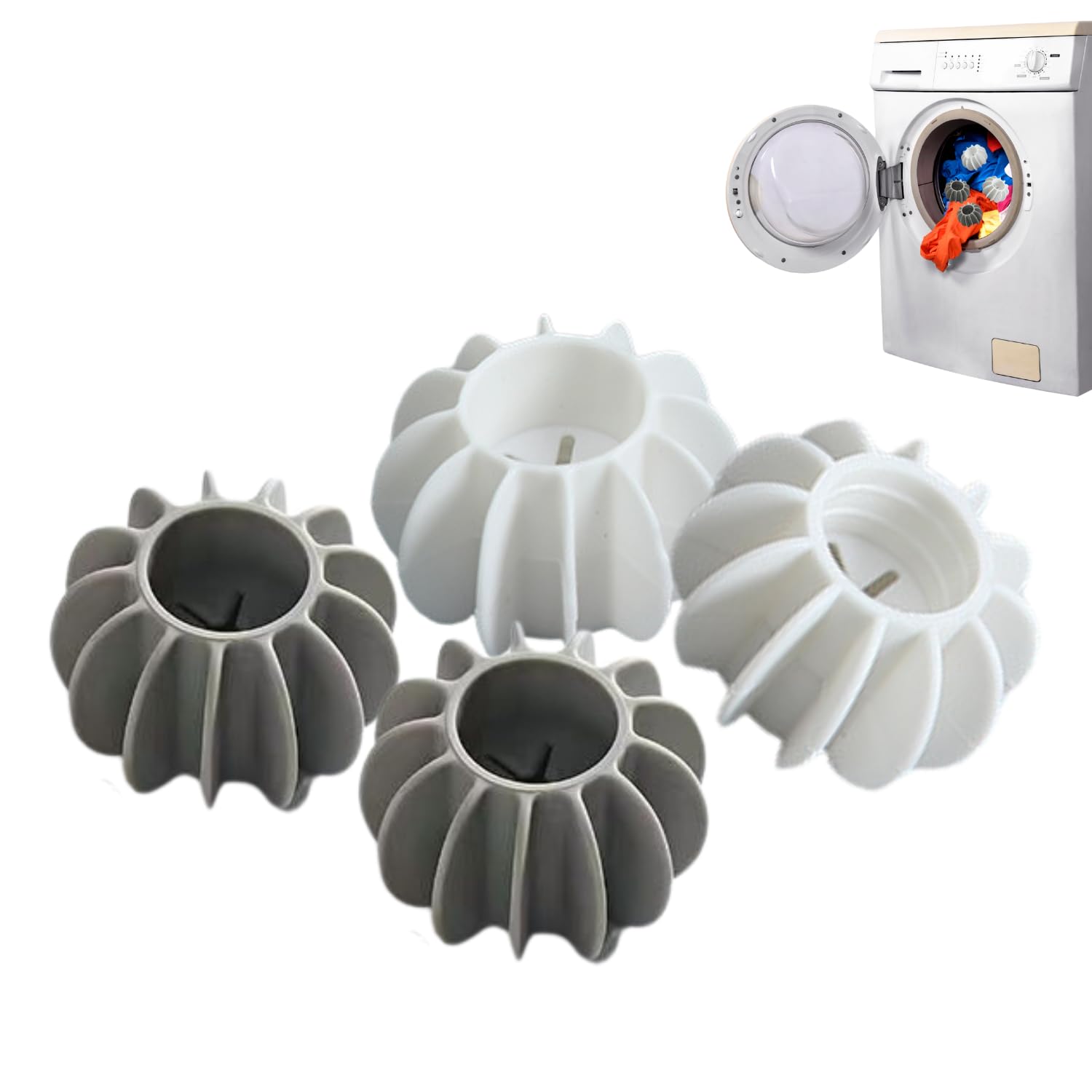 Amazon.co.jp : ozgram ランドリーボール 【歯車型】 Lサイズ 4個【白2