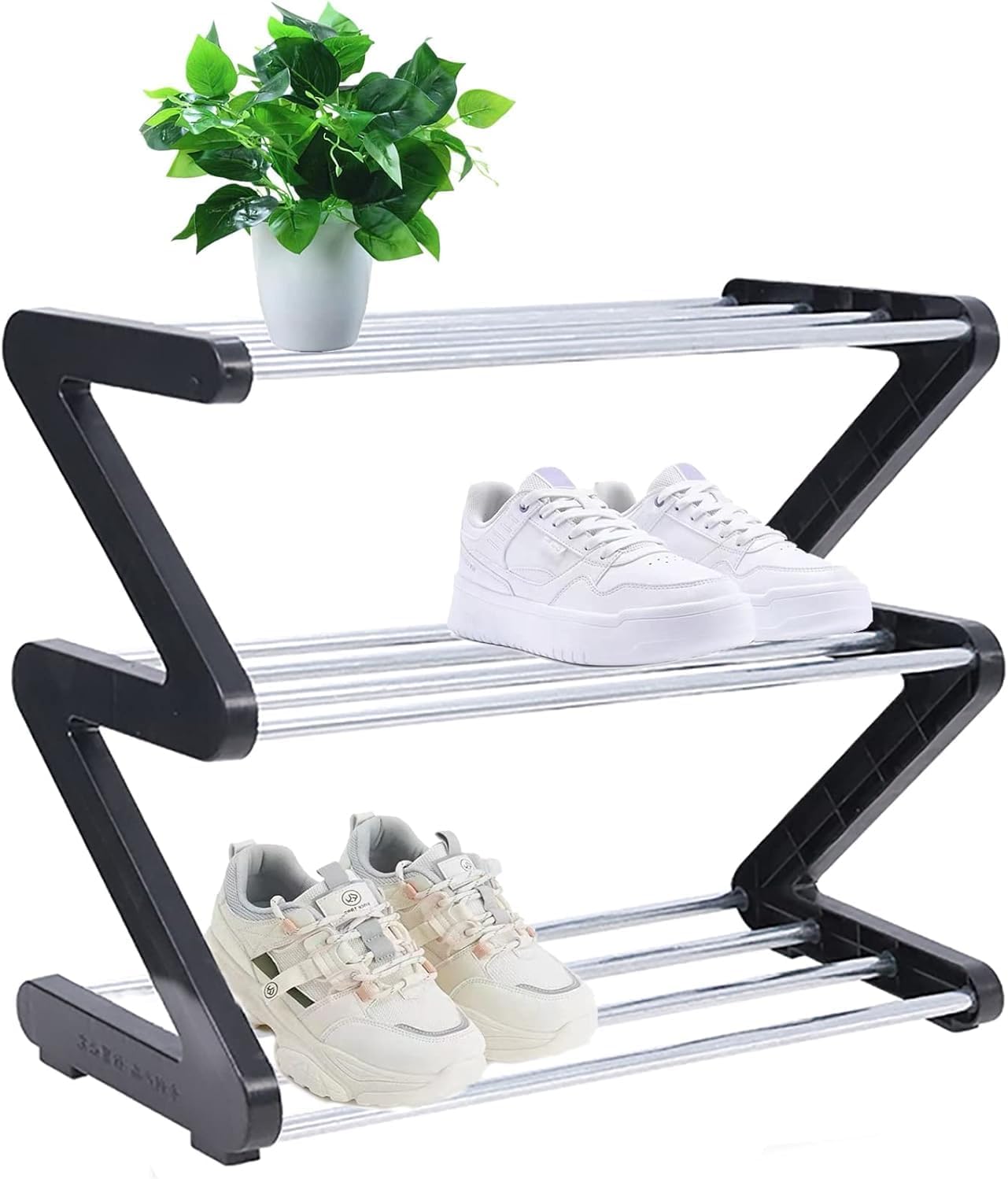 XongSyue Small Shoe Rack, 3 Tier Narrow Shoe Rack Small, Place Saving ...