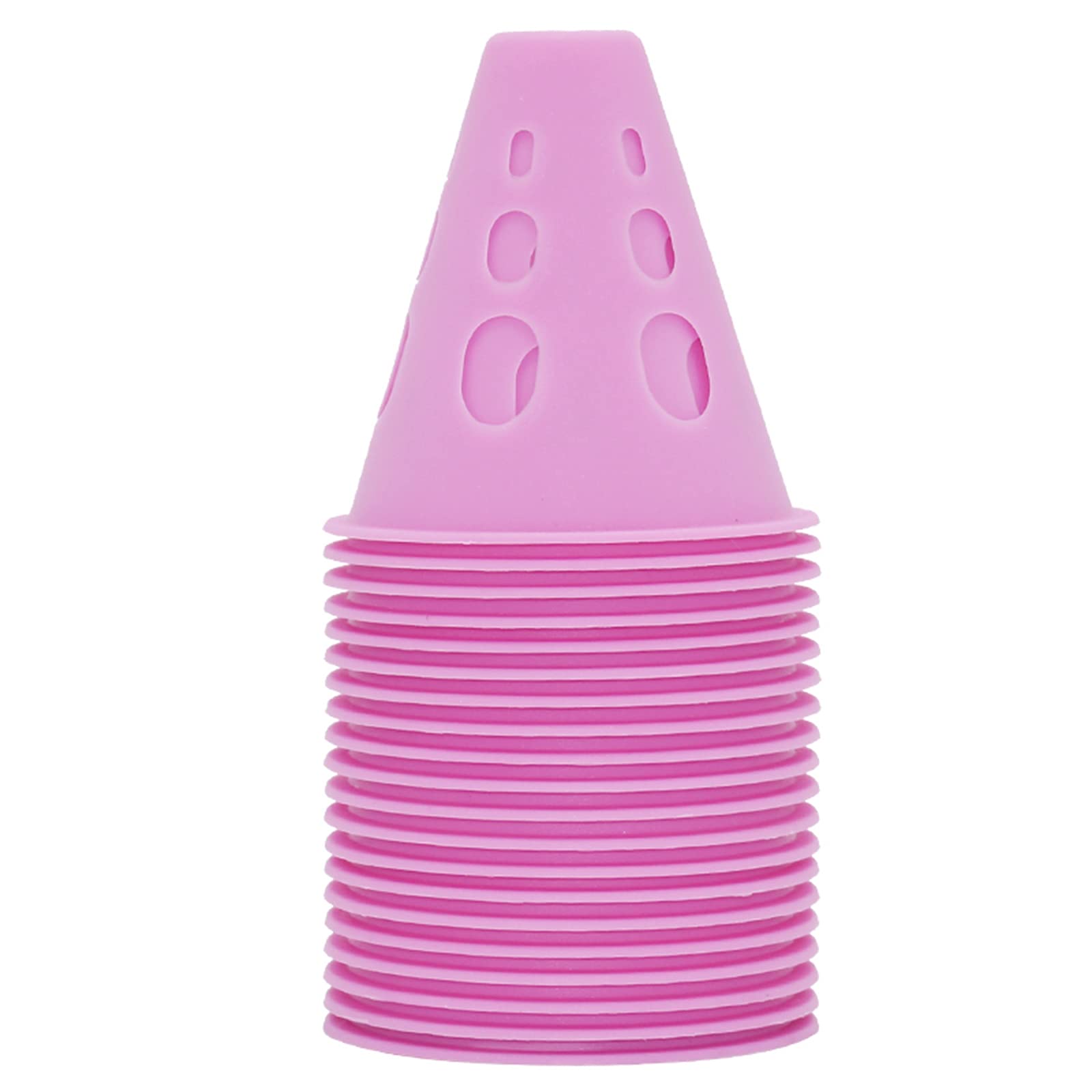 Agility Training Cone Colored Plastic Sports Cones, Roller Skating Windproof Football Cone, 7.5cm/3in Agility Cone, 20 Pieces (Color : Pink, Size : 20pcs)