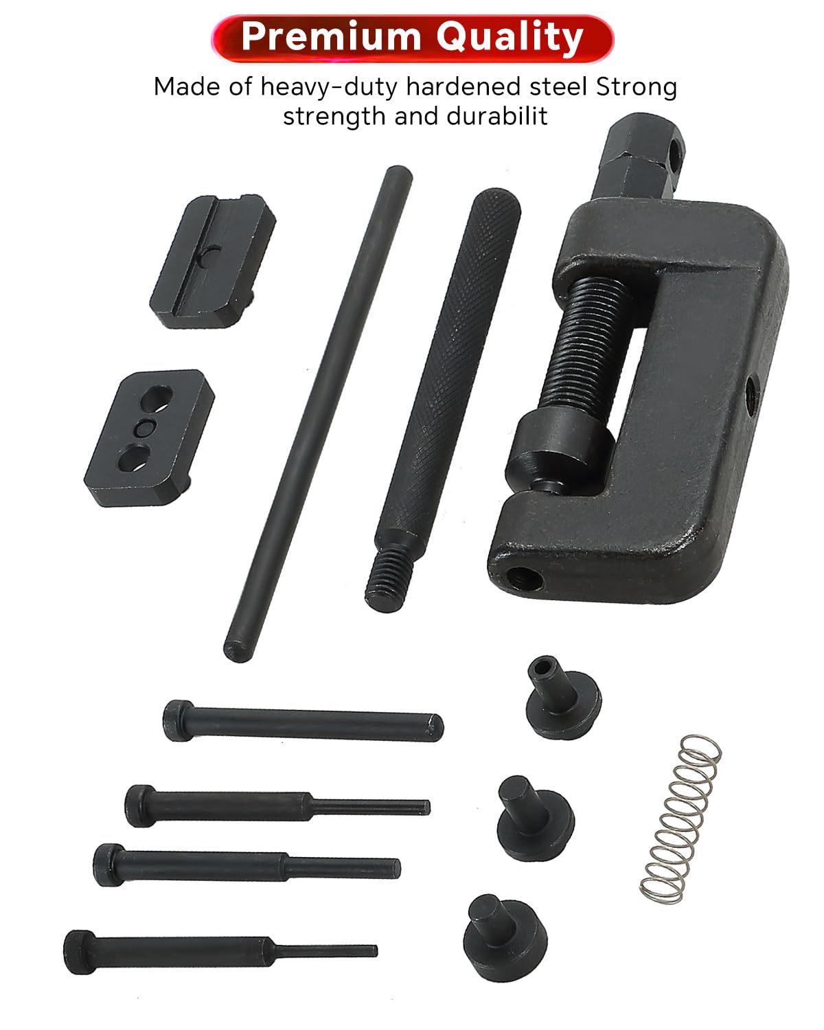 ATPEAM Juego de remachador de cadena de 13 piezas para motocicleta, herramienta de remachado de cadena, herramienta de separación de cadenas para motocicleta, ATV, Dirtbike