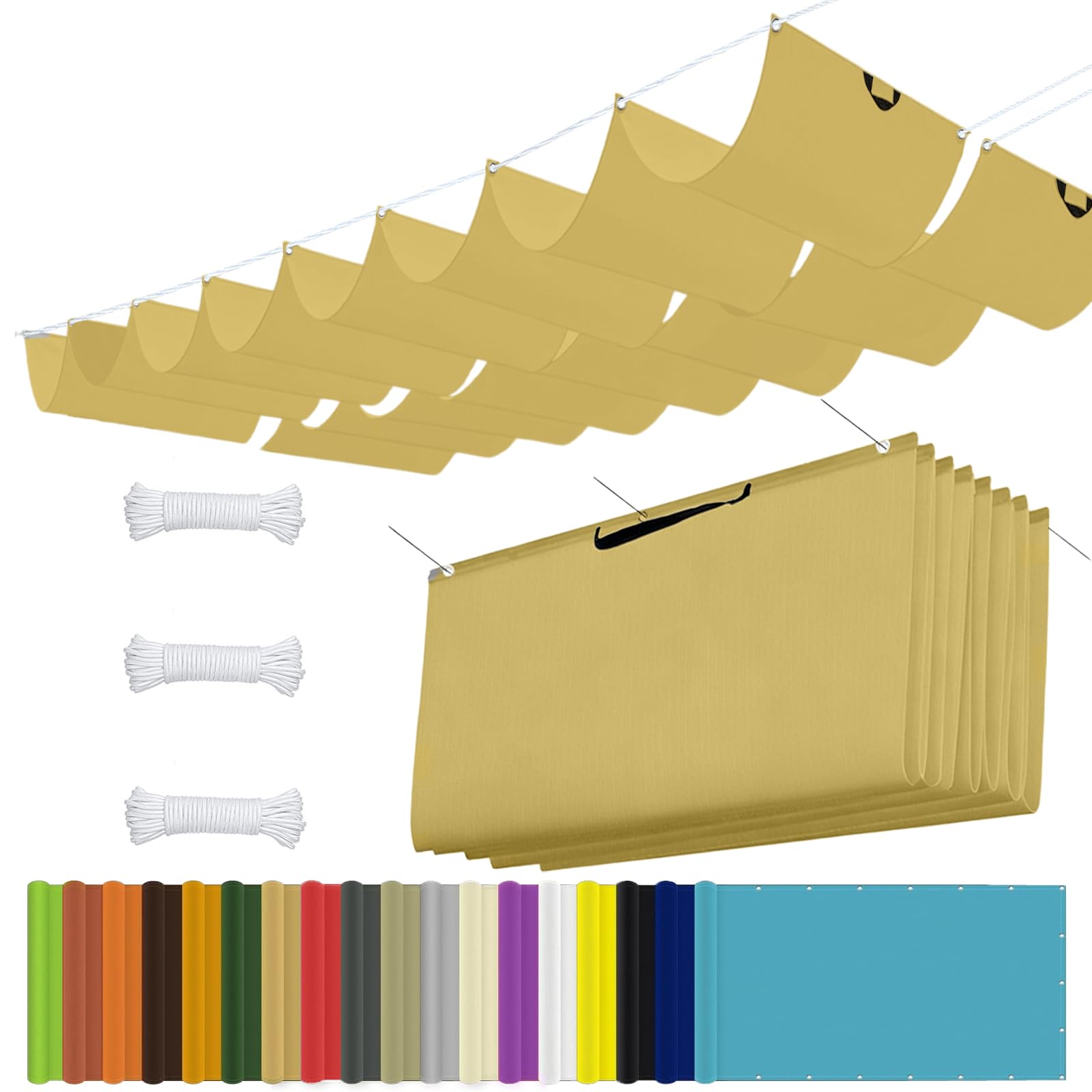 Toile d'ombrage rétractable anti-UV pour bloquer la chaleur du patio