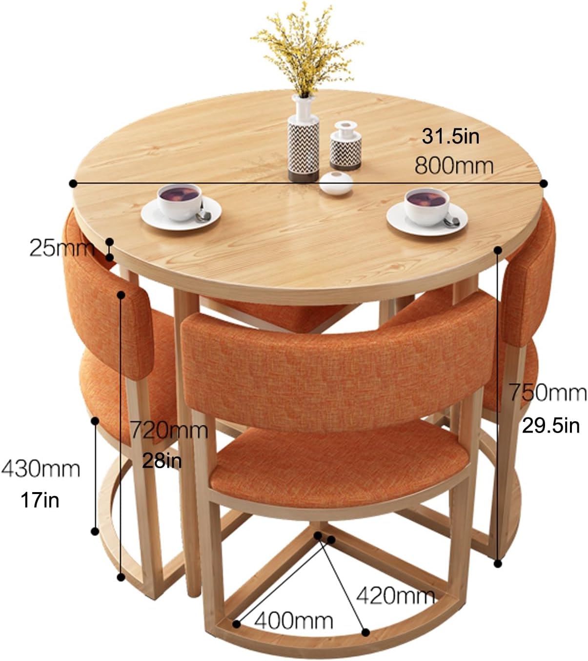 Office Reception Table Set, Round Conference Coffee Table and Chairs for Business, Club, Balcony, Small Apartment Rest Area Furniture Combination