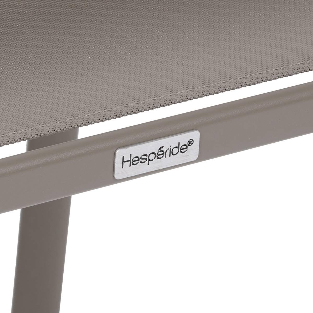 Hespéride - Fauteuil de Jardin Piazza - Couleur Noisette - Aluminium Anti-Rouille - Mobilier d'Extérieur Terrasse Balcon