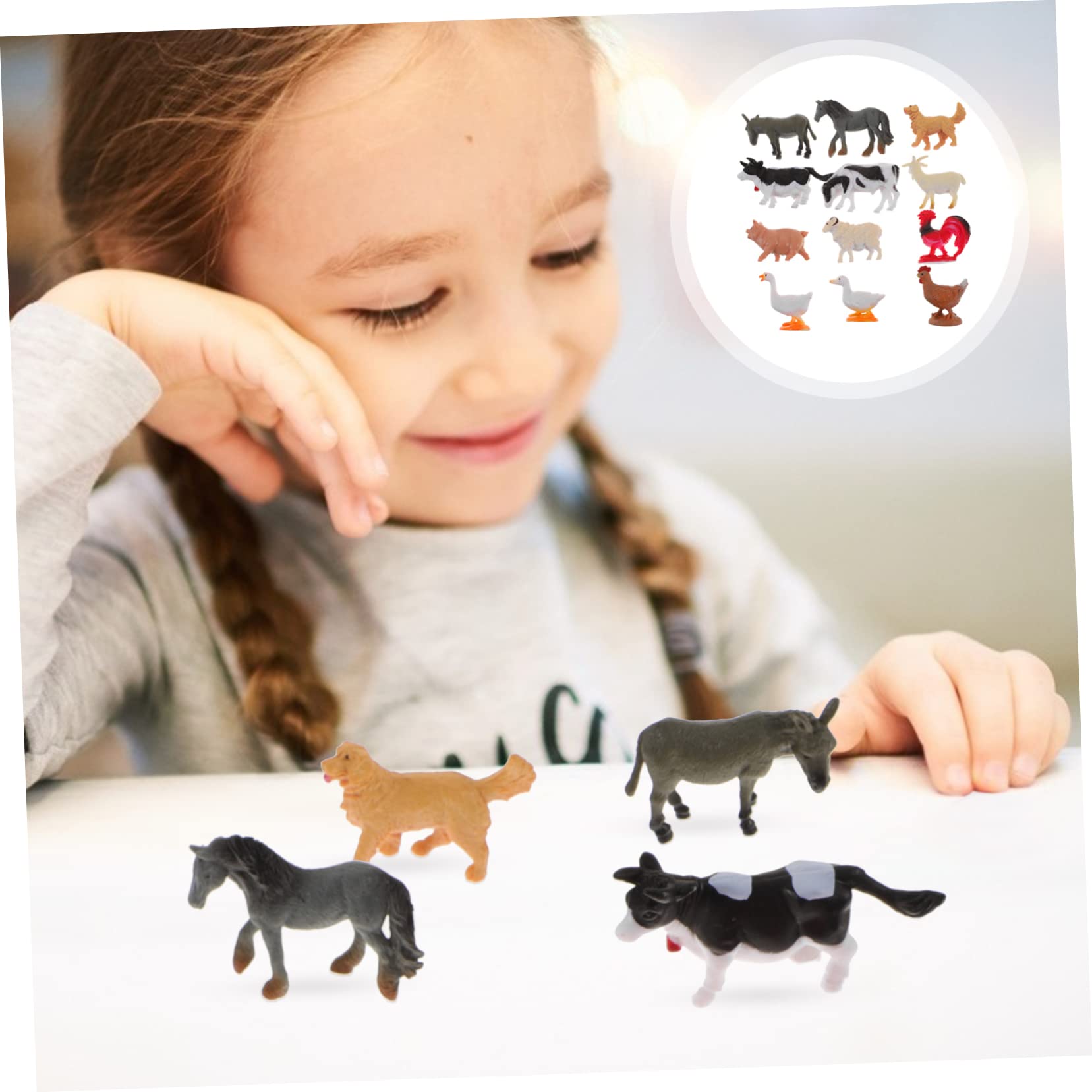 Zerodeko 36pezzi Miniature Animal Figurines Simulazione Di Animali Per Decorazione e Paesaggi Modelli Per Terrari e Decorazioni Domestiche Di Statuine Di Animali Della Fattoria