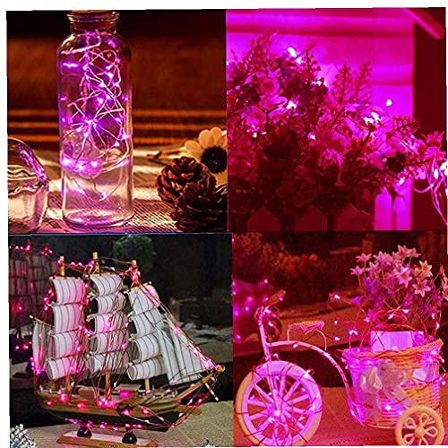 String licht waterdichte afstandsbediening 10m 100 led cooper draad fairy lamp (geen batterij) 2 stks roze snaar licht - Image 7
