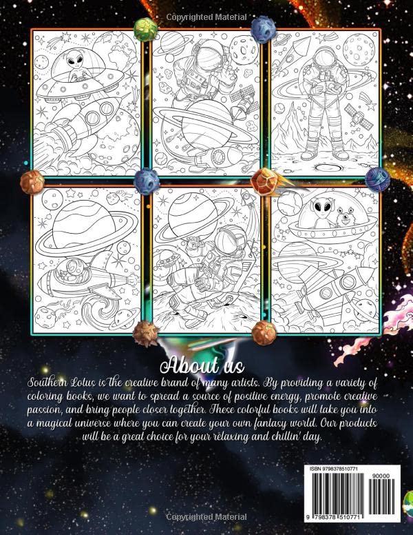 Miniatura 2 de Outer Space Coloring Book A Collection Of Astronauts And Galaxies Illustrations, Enjoy Relaxing Adventure With Stunning Infinite Space Pages, Funny