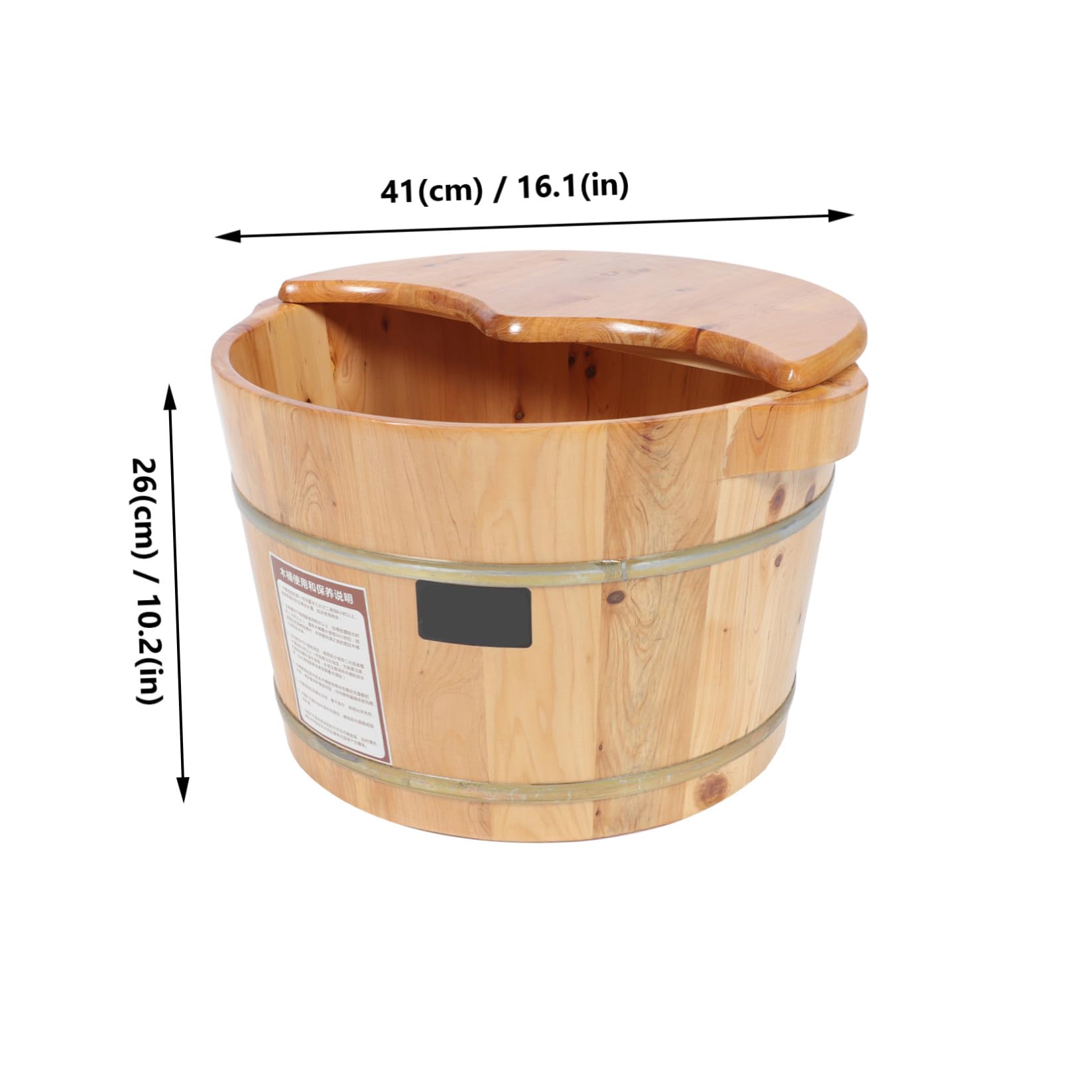 Angoily Bacinella per Pediluvio in Legno con Coperchio, Contenitore per Bagno Piedi Domestico, Grande Capacità, Facile da Pulire, per Utilizzo Casalingo