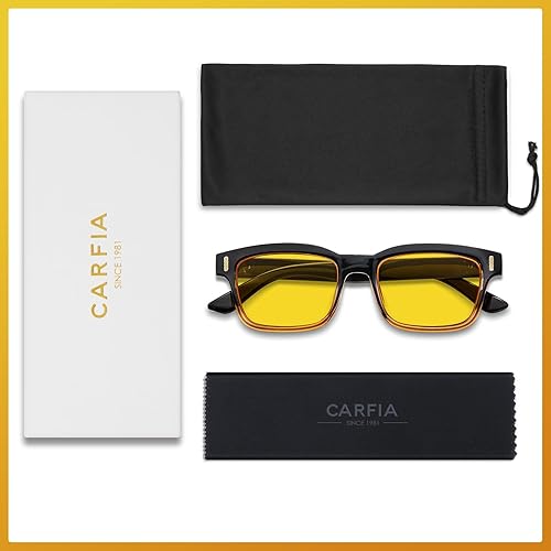 Miniatura 7 de CARFIA Gafas de visión nocturna para hombres y mujeres, antirreflejos, seguridad HD, color amarillo, pesca, golf, deportes
