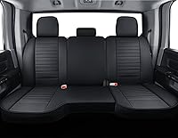 Vista 10 de LUCKYMAN CLUB X01-BHX - Juego completo de fundas de asiento para Ram 1500 2500 3500, se adapta a algunos modelos 2011-2022 Crew Quad Cab, con piel