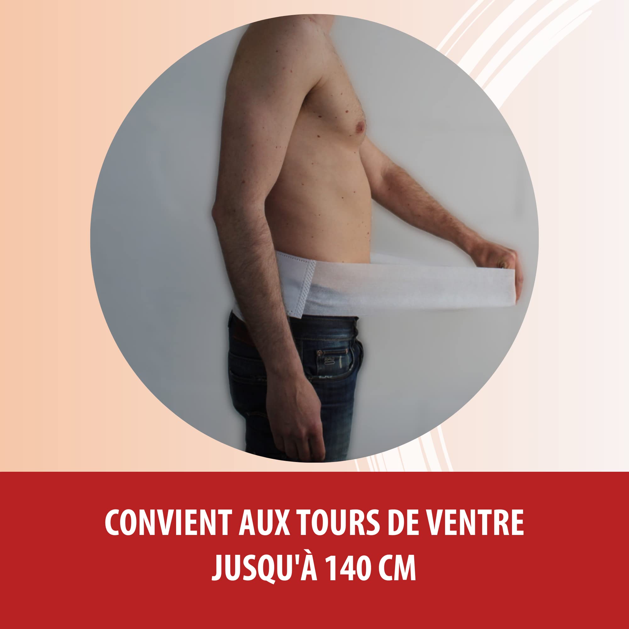 Evolsin - Ceinture chauffante médicale pour le traitement des douleurs musculaires du dos - 12h de chaleur thérapeutique profonde pour détendre et relâcher les muscles (6 + 1 applications)