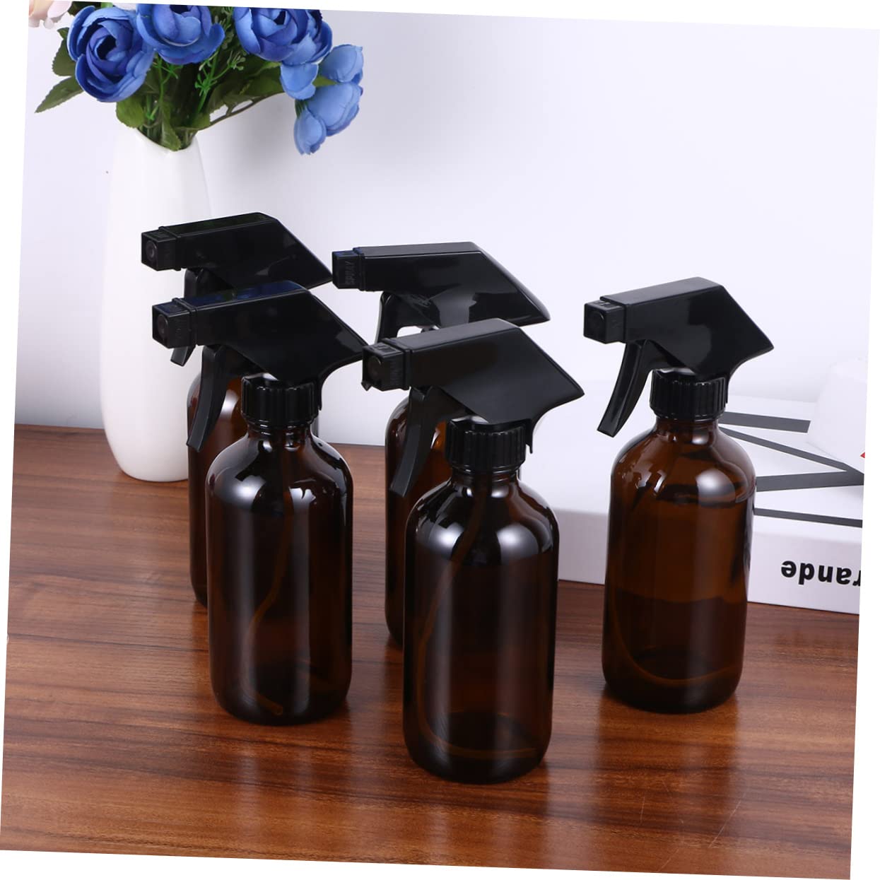 Braune Glas Sprühflasche 250ml, Nachfüllbar, für Reinigung