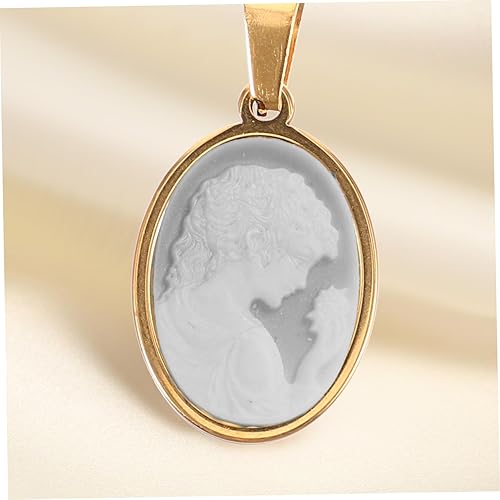 Miniatura 2 de EXCEART 5 unids en blanco oval accesorios base colgante bisel de acero inoxidable soporte DIY accesorios encanto inferior soporte colgante bisel en