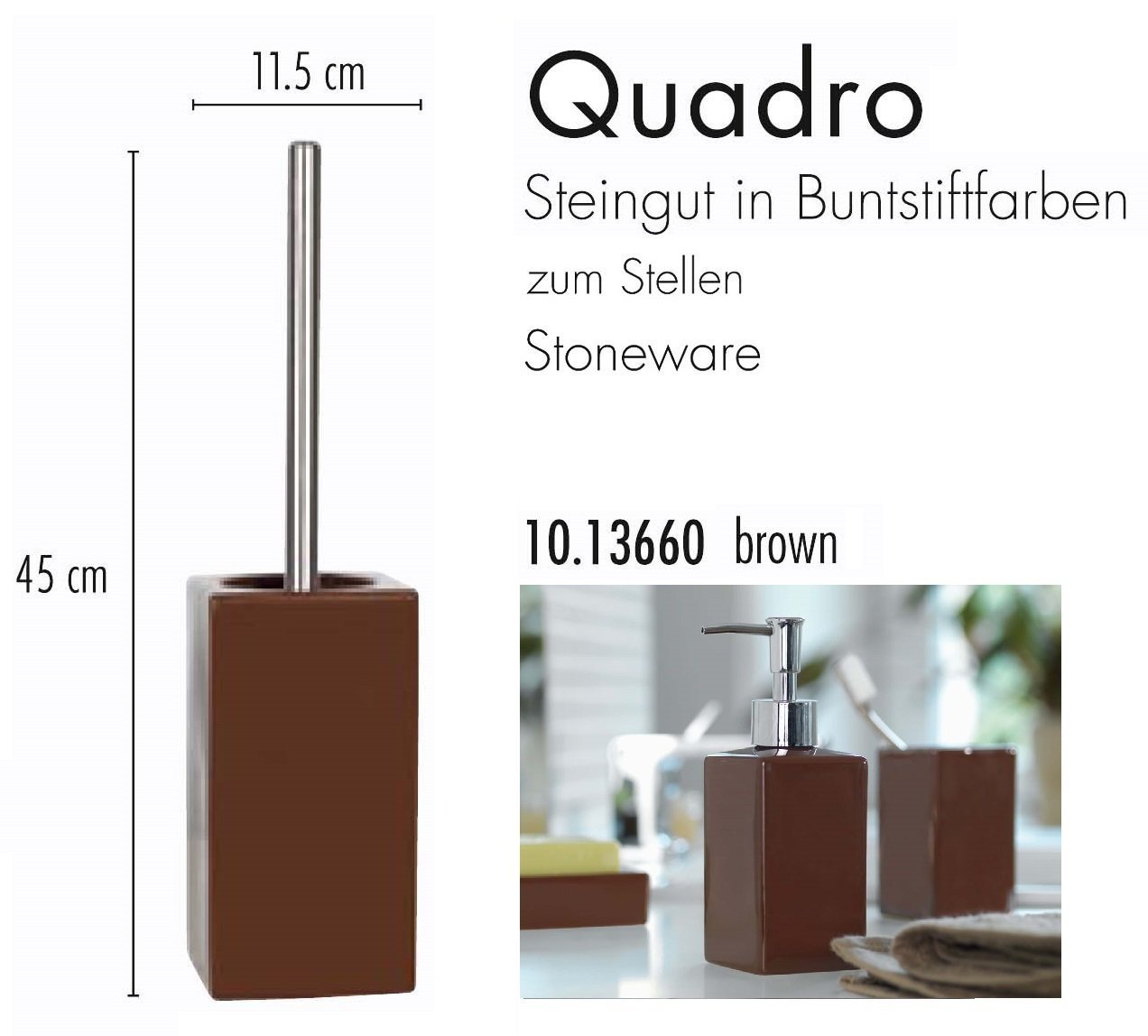 Spirella Quadro Brown salle de bain Assortiment 4 pièces Marron de Salle de Bain