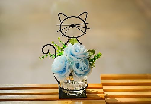 Miniatura 4 de Macetero de cristal de escritorio, moderno y creativo para plantas de gato, terrario, soporte de metal para plantas hidropónicas, hogar, jardín,