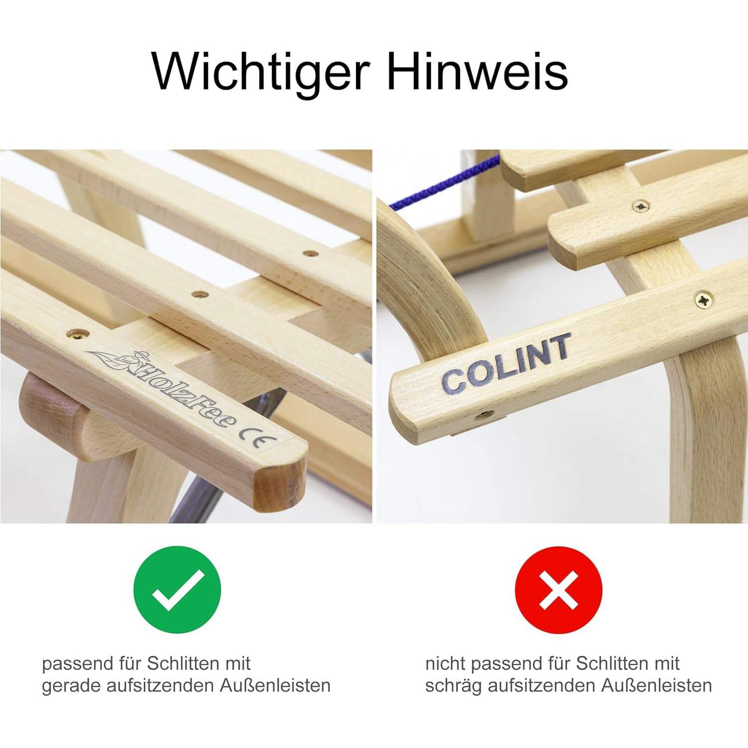 Schlitten-Zubehör-Set | Schlittenleine + Schlittenlehne | Lehne + Leine | Kinderlehne
