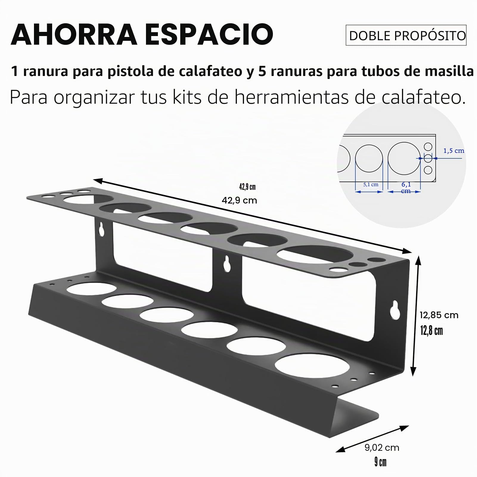 Estante para furgoneta, soporte de almacenamiento de tubo de silicona, soporte de calafateo manual montado en la pared, estante de almacenamiento de metal para taller, tienda, garaje, organizador de
