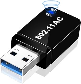 AXFEE Wifi Dongle, 1300Mbps Mini Wireless USB WiFi Adapter, 2.4/5GHz High Gain Wireless Dual Band USB Wifi Adapter for Multiple Devices, Supports Windows 11/10/8.1/7/XP, Mac Os X 10.9-10.15