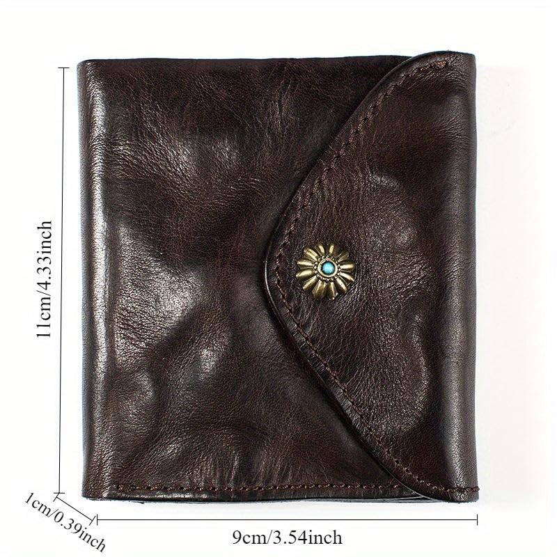 Viking Soft Retro Leather Wallet for Men & Women | Handcrafted Genuine Cowhide Credit Card Holder & ID Window | Minimalist Front Pocket Wallet (black)3