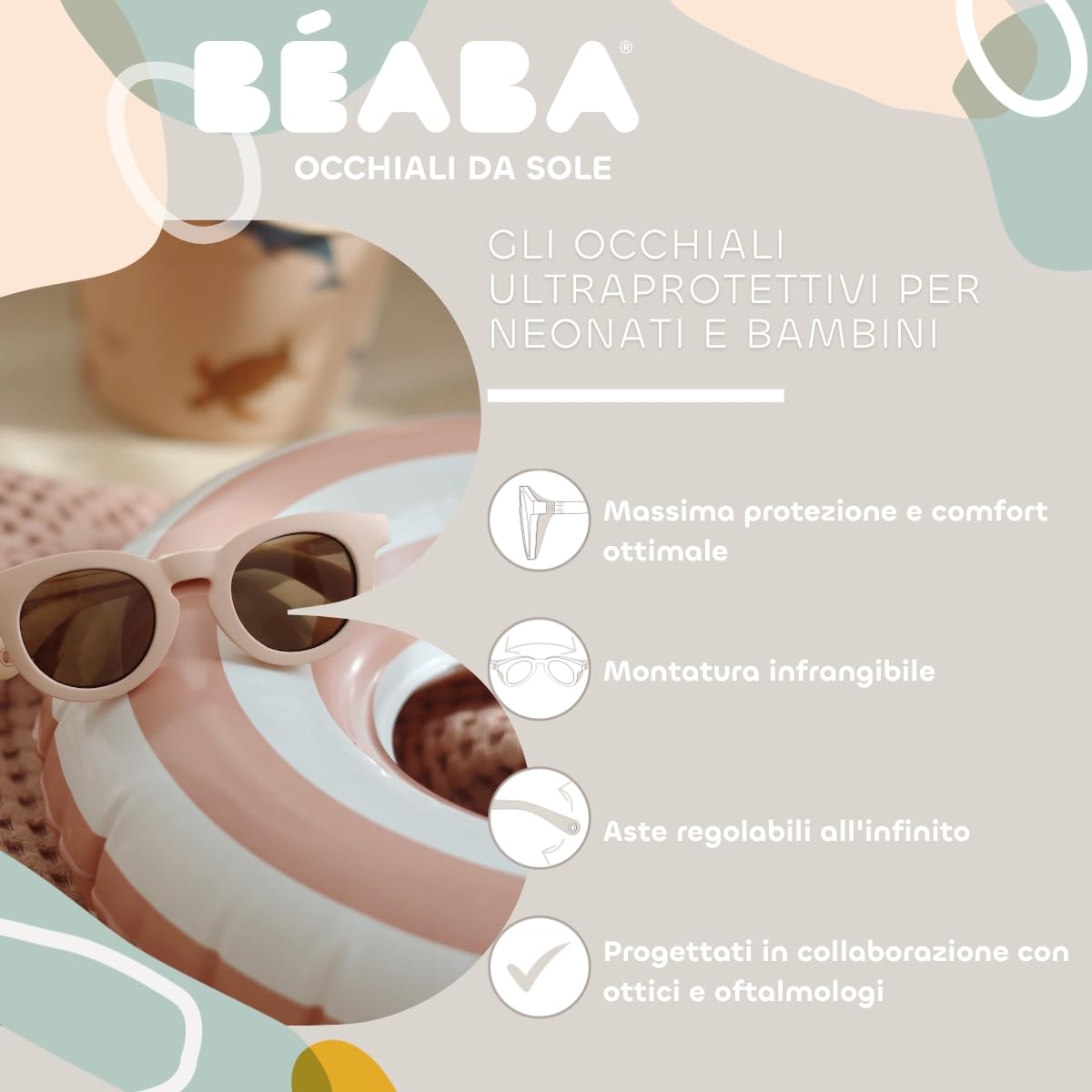 BÉABA, Occhiali Da Sole Per Bambini 9-24 Mesi, Protezione 100% UV