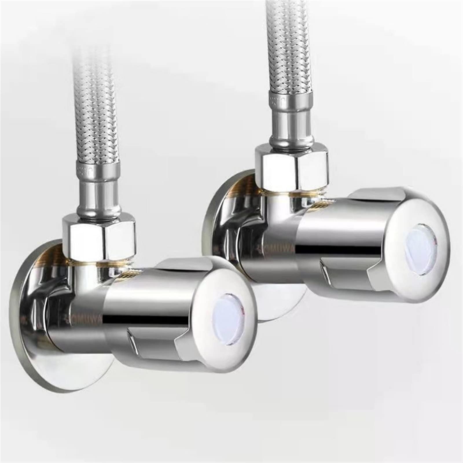 Valvola di ingresso calda e fredda in acciaio inossidabile Valvola di arresto del bagno Valvola triangolare del lavello della cucina Valvola a triangolo Regolatore di pressione dell'acqua 1 pz(B Red)